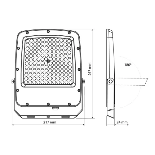 LED Floodlight VIDEX-FLOOD-LED-F5-100W-CCT