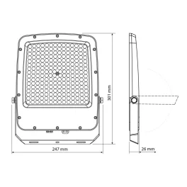 LED Floodlight VIDEX-FLOOD-LED-F5-150W-CCT