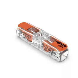   WAGO 221-2411 vezeték összekötő sodrott 2-es, átlátszó, egyenes 0,2-4mm2, 32A