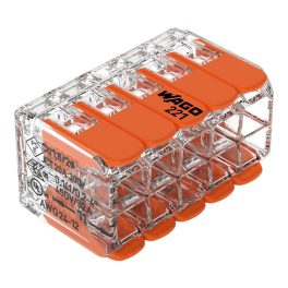   WAGO 221-420 vezeték összekötő sodrott 10-es, átlátszó 0,2-4mm2, 32A