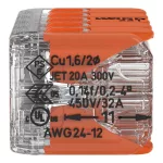WAGO 221-420 vezeték összekötő sodrott 10-es, átlátszó 0,2-4mm2, 32A