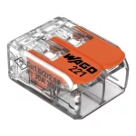 WAGO 221-612 vezeték összekötő sodrott 2-es, átlátszó 0,2-6mm2, 32A