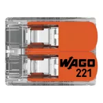WAGO 221-612 vezeték összekötő sodrott 2-es, átlátszó 0,2-6mm2, 32A