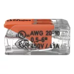 WAGO 221-612 vezeték összekötő sodrott 2-es, átlátszó 0,2-6mm2, 32A