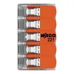 WAGO 221-615 vezeték összekötő sodrott 5-ös, átlátszó 0,2-6mm2, 32A