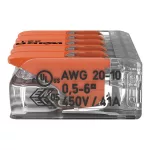 WAGO 221-615 vezeték összekötő sodrott 5-ös, átlátszó 0,2-6mm2, 32A