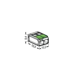WAGO 221-422 GREEN vezeték összekötő sodrott 2-es, átlátszó 0,2- 4mm2, 32A (újrahasznosított anyagból készült)
