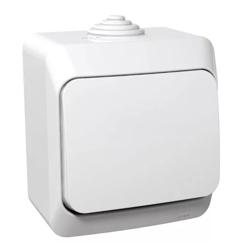 Schneider CEDAR PLUS Egypólusú nyomó, IP44, fehér (101N), WDE000511