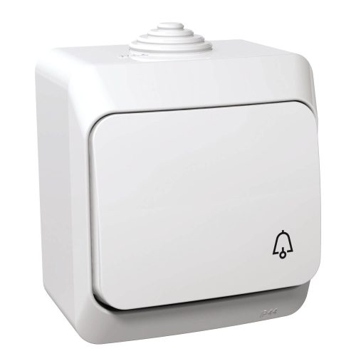 Schneider CEDAR PLUS Egypólusú nyomó, csengőjellel, IP44, fehér, WDE000512