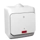 Schneider CEDAR PLUS Kétpólusú kapcsoló, jelzőfénnyel, IP44, fehér, WDE000521
