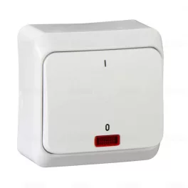   Schneider PRIMA Kétpólusú kapcsoló, jelzőfényes, 10AX, fehér, WDE001021