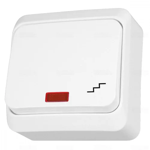 Schneider PRIMA Váltókapcsoló, jelzőfényes, 10AX, fehér, WDE001061