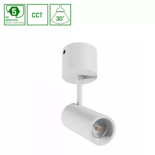SPOT M OPRAWA NATYNKOWA 10W CCT 230V 30st IP20 śr.44 x145x205mm BIAŁY 5 LAT GW. SPECTRUM WLD20017_CCT SpectrumLED