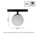 SYSTEM SHIFT - GLOBE, SPHERE TRACK LIGHT 100X148MM 5W 165DEG BLACK 5Y WARRANTY CASAMBI WLD40000_CASAMBI SpectrumLED