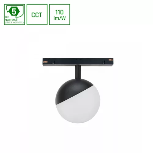 SYSTEM SHIFT CCT- GLOBE SPHERE TRACK LIGHT FI100X130MM 5W 165DEG BLACK CCT SWITCH 5Y WARRANTY WLD40000_CCT SpectrumLED