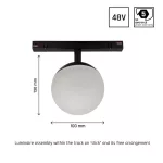 SYSTEM SHIFT - GLOBE, SPHERE TRACK LIGHT 100X148MM 5W 165DEG BLACK 5Y WARRANTY
