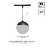 SYSTEM SHIFT - GLOBE P SUSPENDED SPHERE TRACK LIGHT 100MM (850MM CABLE) 5W 165DEG BLACK 5Y WARRANTY 2 CIRCUITS WLD40001_2F SpectrumLED