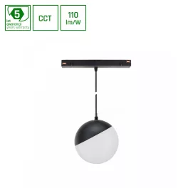   SYSTEM SHIFT CCT- GLOBE P SUSPENDED SPHERE TRACK LIGHT  FI100 (815MM CABLE) 5W 165DEG BLACK CCT SWITCH 5Y WARRANTY WLD40001_CCT SpectrumLED