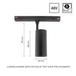SYSTEM SHIFT - SPOT M TRACK LIGHT 44X157X178MM 10W 24DEG BLACK 5Y WARRANTY DALI WLD40005_DALI SpectrumLED
