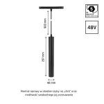 SYSTEM SHIFT - HANGIT SUSPENDED TRACK LIGHT 40X297 (935MM CABLE) 12W 25DEG BLACK 5Y WARRANTY 2 CIRCUITS WLD40006_2F SpectrumLED