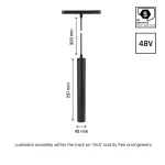 SYSTEM SHIFT - HANGIT SUSPENDED SPHERE TRACK LIGHT 40X297 (935MM CABLE) 12W 25DEG BLACK 5Y WARRANTY CASAMBI WLD40006_CASAMBI SpectrumLED