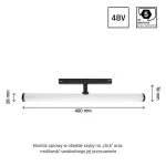 SYSTEM SHIFT - BEAM TRACK LIGHT 28X400X75MM 12W 150DEG BLACK 5Y WARRANTY 2 CIRCUITS WLD40007_2F SpectrumLED
