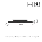 SYSTEM SHIFT - LINE S TRACK LIGHT 304X23X42MM 8W 100DEG BLACK 5Y WARRANTY CASAMBI WLD40008_CASAMBI SpectrumLED