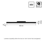 SYSTEM SHIFT - LINE M TRACK LIGHT 602X23X42MM 17W 100DEG BLACK 5Y WARRANTY CASAMBI WLD40009_CASAMBI SpectrumLED