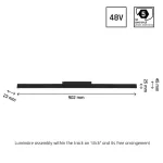 SYSTEM SHIFT - LINE L TRACK LIGHT 902X23X42MM 22W 100DEG BLACK 5Y WARRANTY