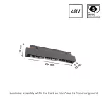 SYSTEM SHIFT - GRID S TRACK LIGHT 204X23X42MM 12W 35DEG BLACK 5Y WARRANTY CASAMBI WLD40011_CASAMBI SpectrumLED