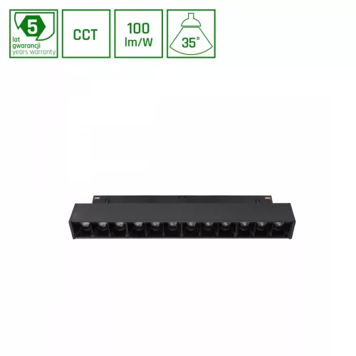 SYSTEM SHIFT CCT- GRID S TRACK LIGHT 220X23X42 12W 40DEG BLACK CCT SWITCH 5Y WARRANTY WLD40011_CCT SpectrumLED