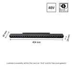 SYSTEM SHIFT - GRID L TRACK LIGHT 404X23X42MM 22W 35DEG BLACK 5Y WARRANTY CASAMBI WLD40013_CASAMBI SpectrumLED