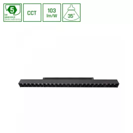   SYSTEM SHIFT CCT- GRID L TRACK LIGHT 440X23X42MM 22W 40DEG BLACK CCT SWITCH 5Y WARRANTY WLD40013_CCT SpectrumLED