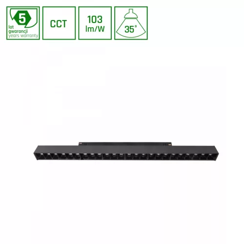 SYSTEM SHIFT CCT- GRID L TRACK LIGHT 440X23X42MM 22W 40DEG BLACK CCT SWITCH 5Y WARRANTY WLD40013_CCT SpectrumLED
