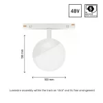 SYSTEM SHIFT - GLOBE, SPHERE TRACK LIGHT 100X148MM 5W 165DEG WHITE 5Y WARRANTY CASAMBI WLD40033_CASAMBI SpectrumLED