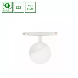   SYSTEM SHIFT CCT- GLOBE SPHERE TRACK LIGHT FI100X130MM 5W 165DEG WHITE CCT SWITCH 5Y WARRANTY WLD40033_CCT SpectrumLED