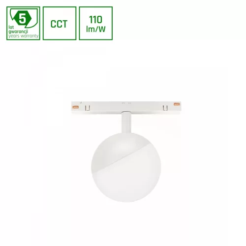 SYSTEM SHIFT CCT- GLOBE SPHERE TRACK LIGHT FI100X130MM 5W 165DEG WHITE CCT SWITCH 5Y WARRANTY WLD40033_CCT SpectrumLED
