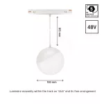 SYSTEM SHIFT - GLOBE P SUSPENDED SPHERE TRACK LIGHT 100MM (850MM CABLE) 5W 165DEG WHITE 5Y WARRANTY CASAMBI WLD40034_CASAMBI SpectrumLED