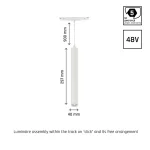 SYSTEM SHIFT - HANGIT SUSPENDED SPHERE TRACK LIGHT 40X297 (935MM CABLE) 12W 25DEG WHITE 5Y WARRANTY CASAMBI WLD40035_CASAMBI SpectrumLED
