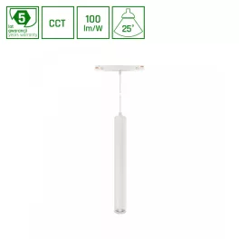   SYSTEM SHIFT CCT- HANGIT SUSPENDED TRACK LIGHT 40X297 (900MM CABLE) 12W 25DEG WHITE CCT SWITCH 5Y WARRANTY WLD40035_CCT SpectrumLED