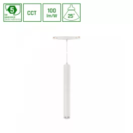   SYSTEM SHIFT CCT- HANGIT SUSPENDED TRACK LIGHT 40X297 (900MM CABLE) 12W 25DEG WHITE CCT SWITCH 5Y WARRANTY WLD40035_CCT SpectrumLED