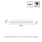 SYSTEM SHIFT - GRID M TRACK LIGHT 303X23X42MM 17W 35DEG WHITE 5Y WARRANTY CASAMBI WLD40041_CASAMBI SpectrumLED