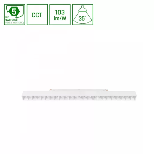 SYSTEM SHIFT CCT- GRID L TRACK LIGHT 440X23X42MM 22W 40DEG WHITE CCT SWITCH 5Y WARRANTY WLD40042_CCT SpectrumLED