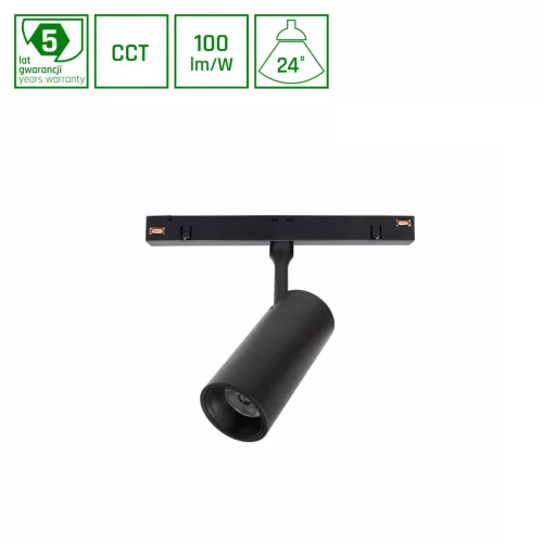 SYSTEM SHIFT CCT - SPOT M/L TRACKLIGHT 55x120x163mm 12W 24ST BLACK 5Y WARRANTY WLD40088_CCT SpectrumLED