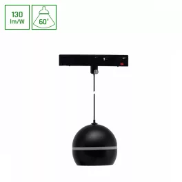   SYSTEM SHIFT BASIC - GLOBE P RING BALL LUMINAIRE SUSPENDED 90MM 10W 3000K BLACK WLD70014WW SpectrumLED