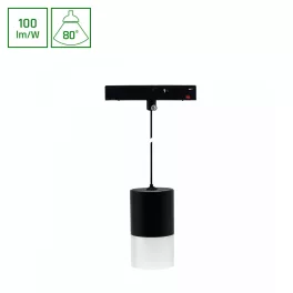   SYSTEM SHIFT BASIC - HANGIT LUMINAIRE SUSPENDED 55X95MM (1100MM WIRE) 7W 4000K BLACK WLD70024NW SpectrumLED