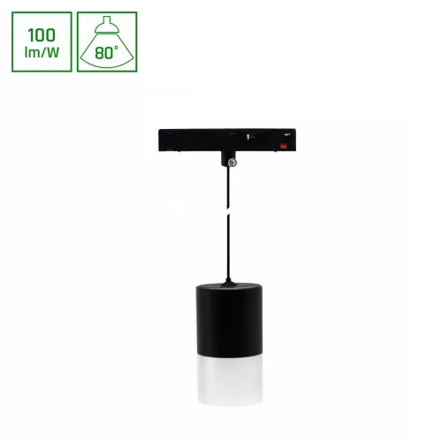 SYSTEM SHIFT BASIC - HANGIT LUMINAIRE SUSPENDED 55X95MM (1100MM WIRE) 7W 4000K BLACK WLD70024NW SpectrumLED