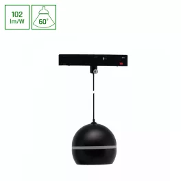   SYSTEM SHIFT BASIC - GLOBE P RING BALL LUMINAIRE SUSPENDED 90MM 10W 2700K BLACK WLD70033WW SpectrumLED