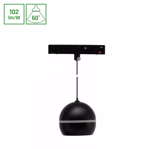 SYSTEM SHIFT BASIC - GLOBE P RING BALL LUMINAIRE SUSPENDED 90MM 10W 2700K BLACK WLD70033WW SpectrumLED
