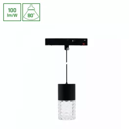   SYSTEM SHIFT BASIC - HANGIT CRYDEGAL LUMINAIRE SUSPENDED 55X110MM (1100MM WIRE) 7W 4000K BLACK WLD70034NW SpectrumLED